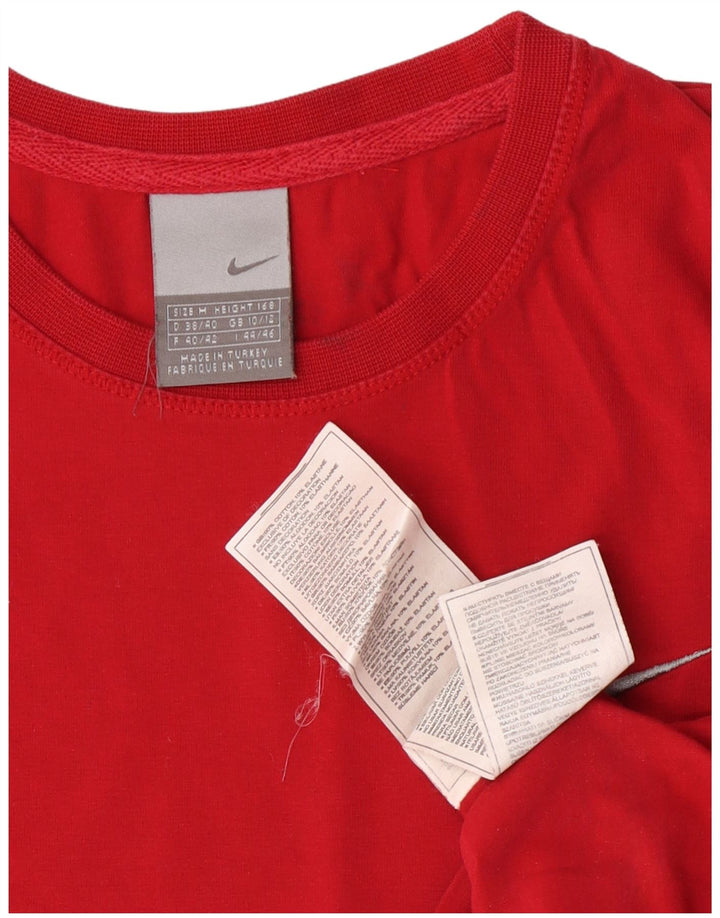 Top pentru femei Nike cu mânecă lungă Marea Britanie 10/12, bumbac roșu mediu