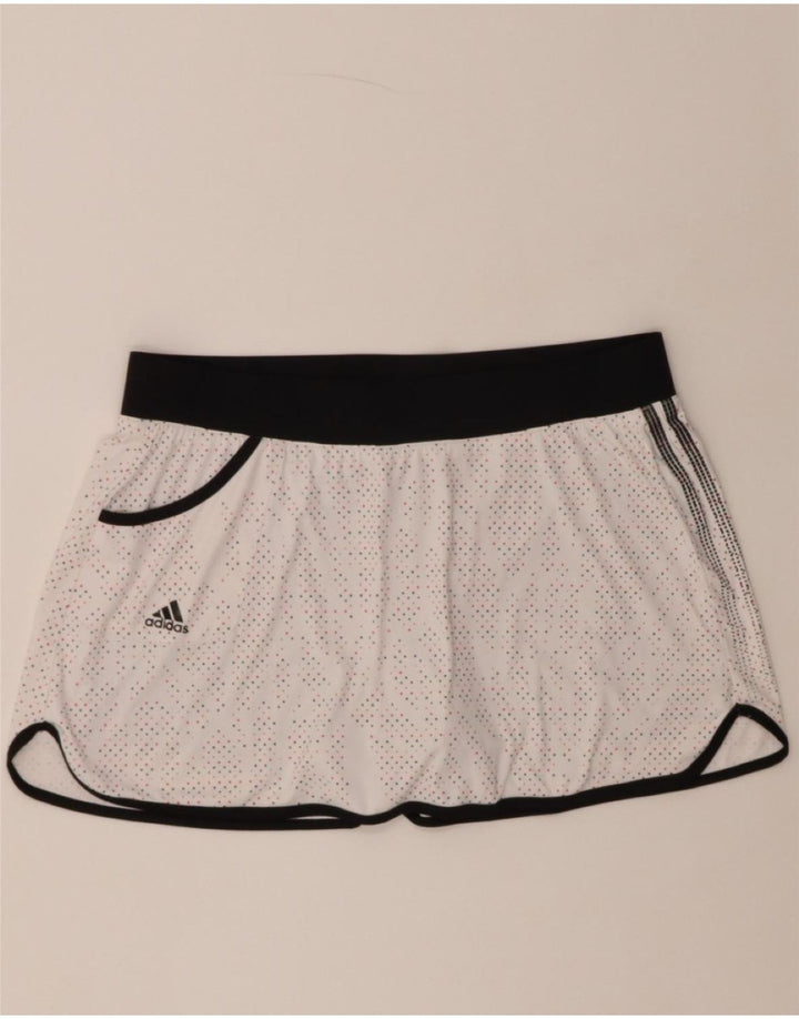 ADIDAS Womens Skort UK 14 Large  White Spotted Vintage Adidas and Second-Hand Adidas from Messina Hembry 