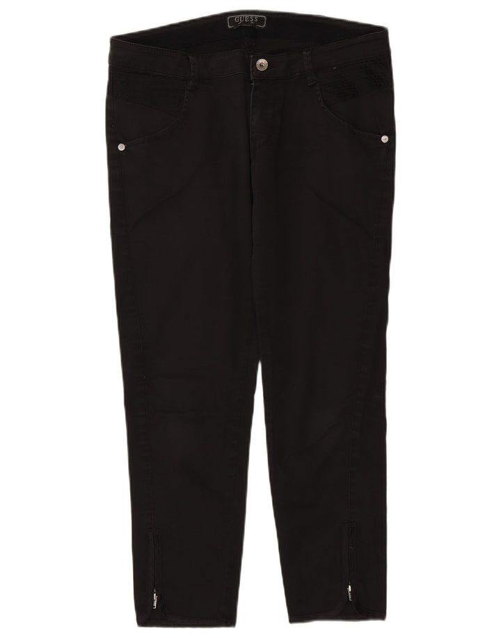 Pantaloni decupați Guess pentru femei L30 L25 bumbac negru
