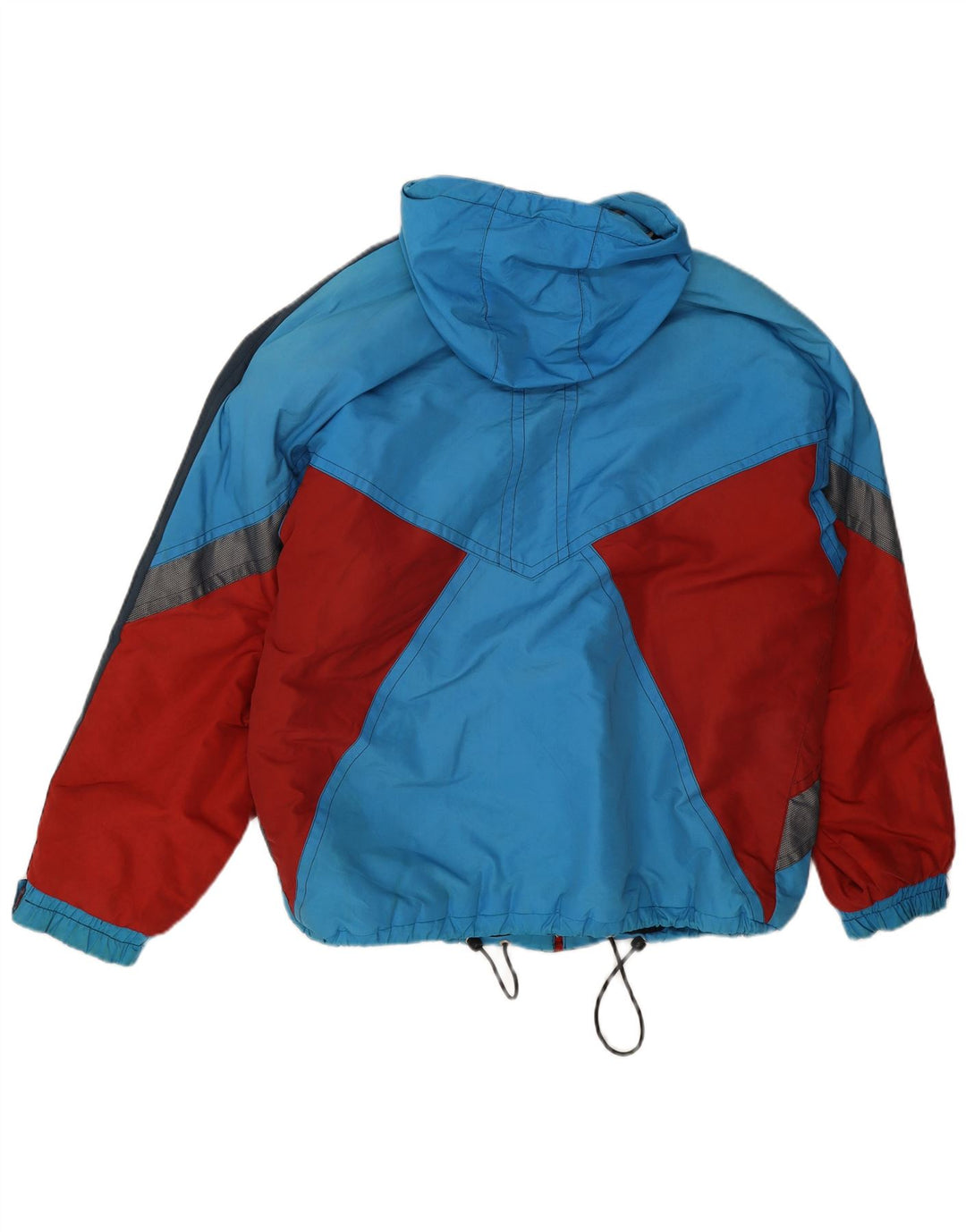 Jachetă de schi cu glugă vintage pentru bărbați UK 38 Medium Blue Colorblock Poliamidă