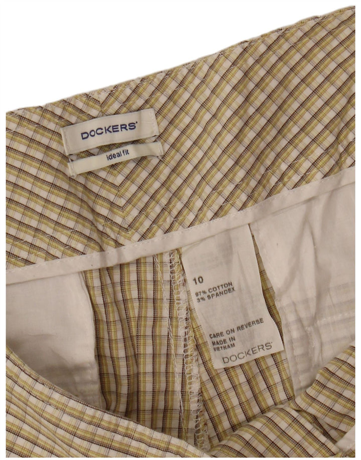 Pantaloni scurti chino Dockers pentru femei, cu potrivire ideală, US 10 Large W32 Green Check Bumbac