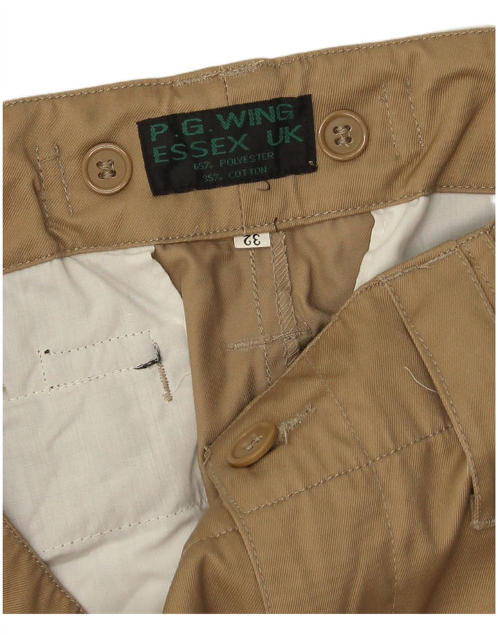 Pantaloni cargo drepți vintage pentru bărbați W32 L32 poliester bej