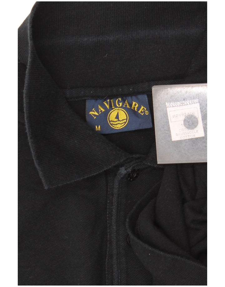 Tricou polo pentru bărbați NAVIGARE, bumbac mediu negru