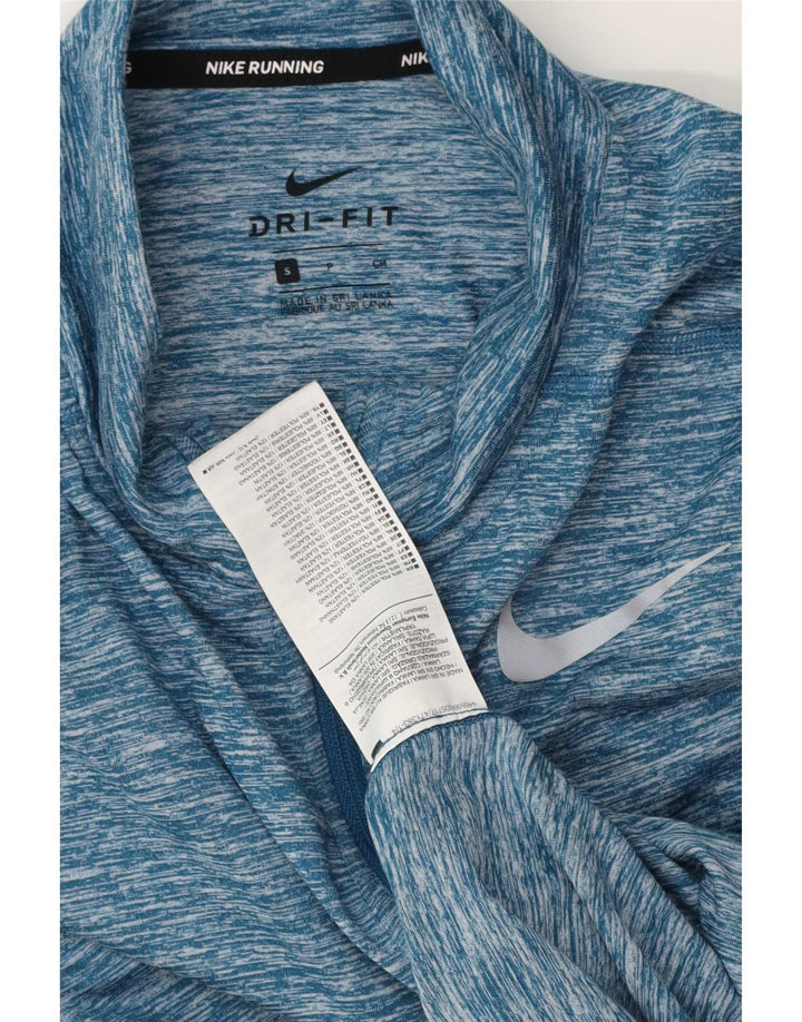 Top de trening pentru bărbați Dri Fit, cu fermoar, cu pulover, albastru, pete