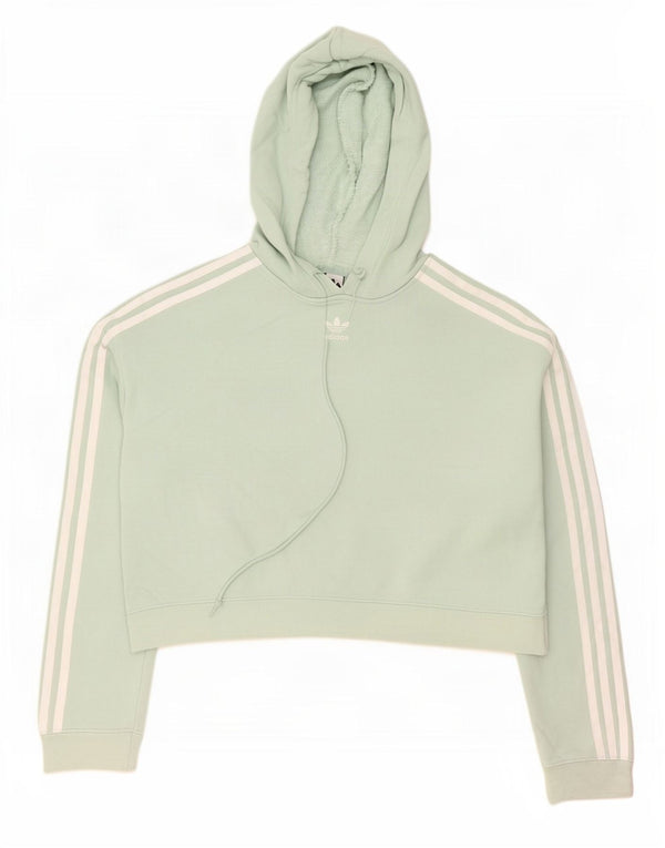Jumper Adidas Crop Oversized Hoodie pentru femei UK 6 XS Verde Bumbac