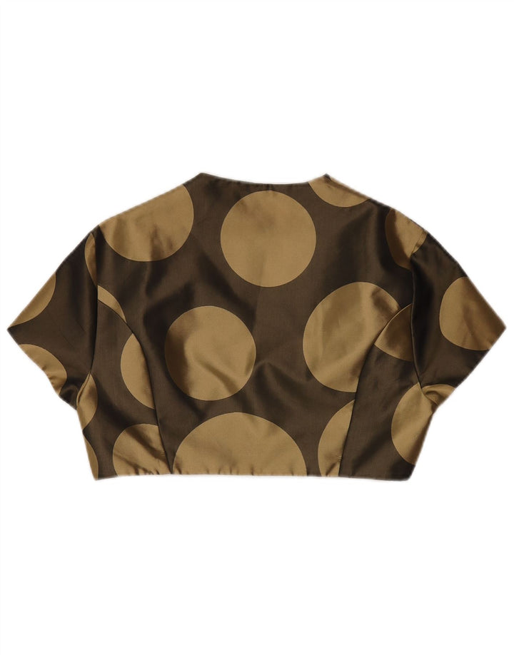 Top bolero cu mânecă scurtă pentru femei Debut UK 14 Medium Kaki Poliester geometric