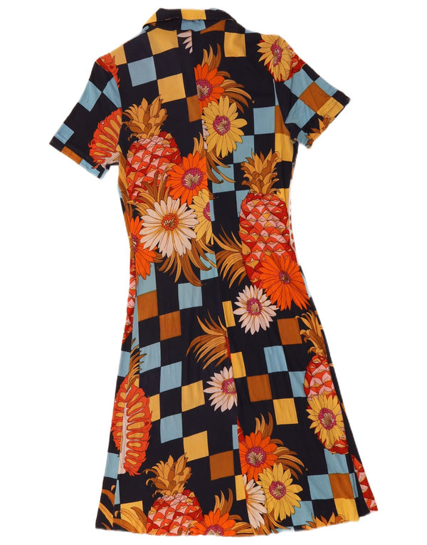 Vintage Womens A-Line Dress UK 10 Small Multicoloured Floral