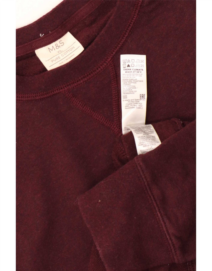 Hanorac pentru bărbați Marks & Spencer Pulover XL Bumbac Burgundy