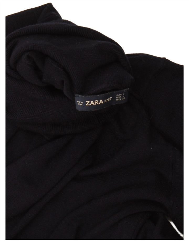 Pulover cu gât rulat Zara pentru femei UK 14 Mare bleumarin