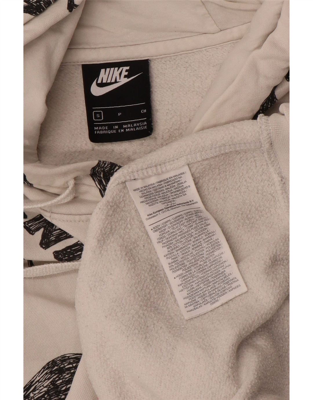 Pulover Nike pentru bărbați cu capota, mic, alb, bumbac