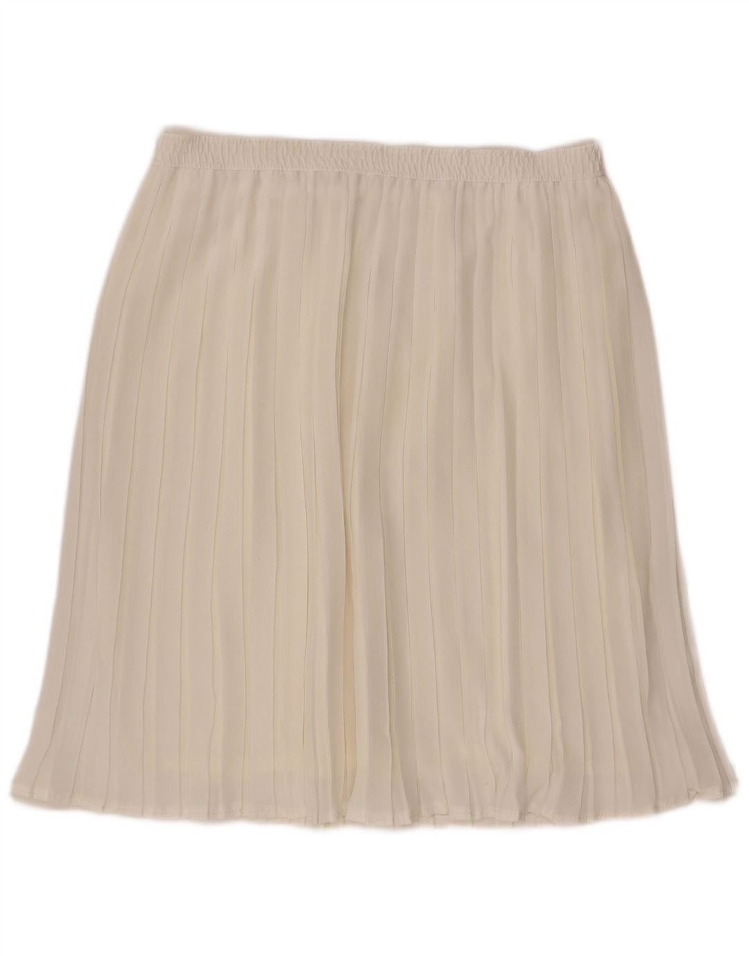 Fusta plisată vintage pentru femei W36 XL din poliester alb