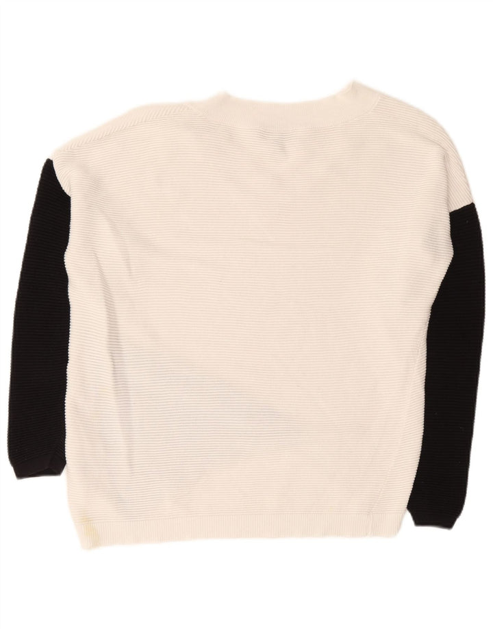 Phase Eight Pulover cu decolteu în V pentru femei UK 10, alb, color block