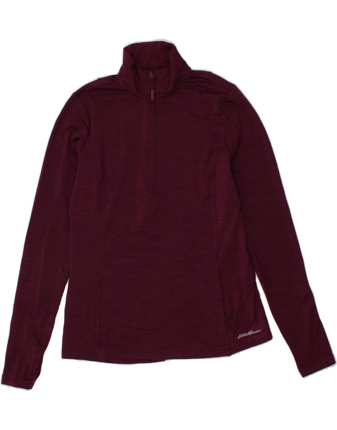 EDDIE BAUER Womens Zip Neck Pullover Tracksuit Top UK 10 Small Maroon Vintage Eddie Bauer and Second-Hand Eddie Bauer from Messina Hembry 