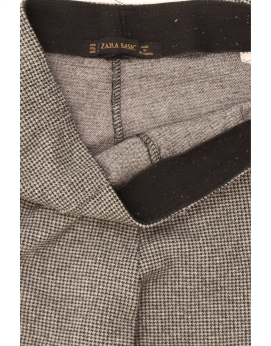 Pantaloni cu etrier pentru femei Zara Mici W24 L31 Green Houndstooth