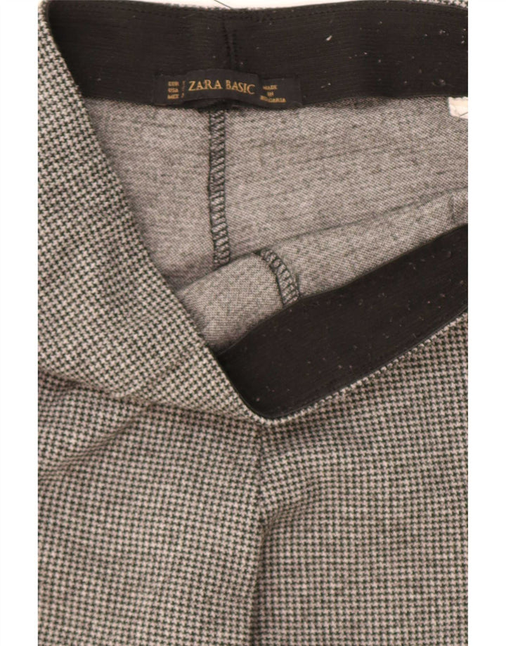 Pantaloni cu etrier pentru femei Zara Mici W24 L31 Green Houndstooth
