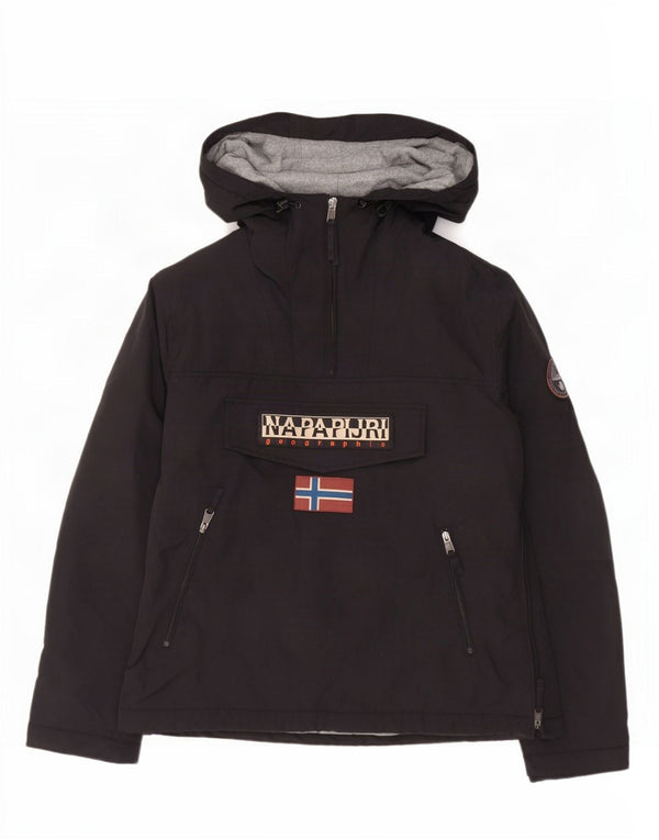 Jachetă Anorak cu glugă Napapijri Geographic Graphic pentru bărbați UK 42 XL Nylon negru