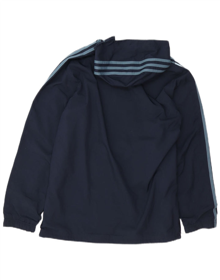 Jachetă de ploaie Anorak cu glugă ADIDAS pentru băieți 13-14 ani, bleumarin, poliester