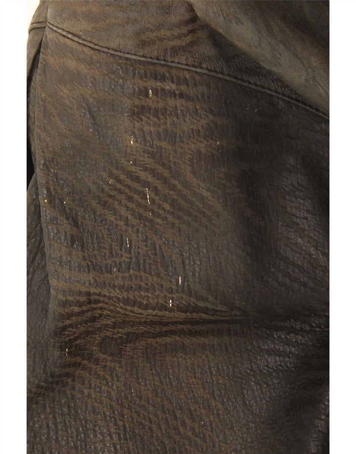 Jachetă de piele vintage pentru femei UK 18 XL neagră