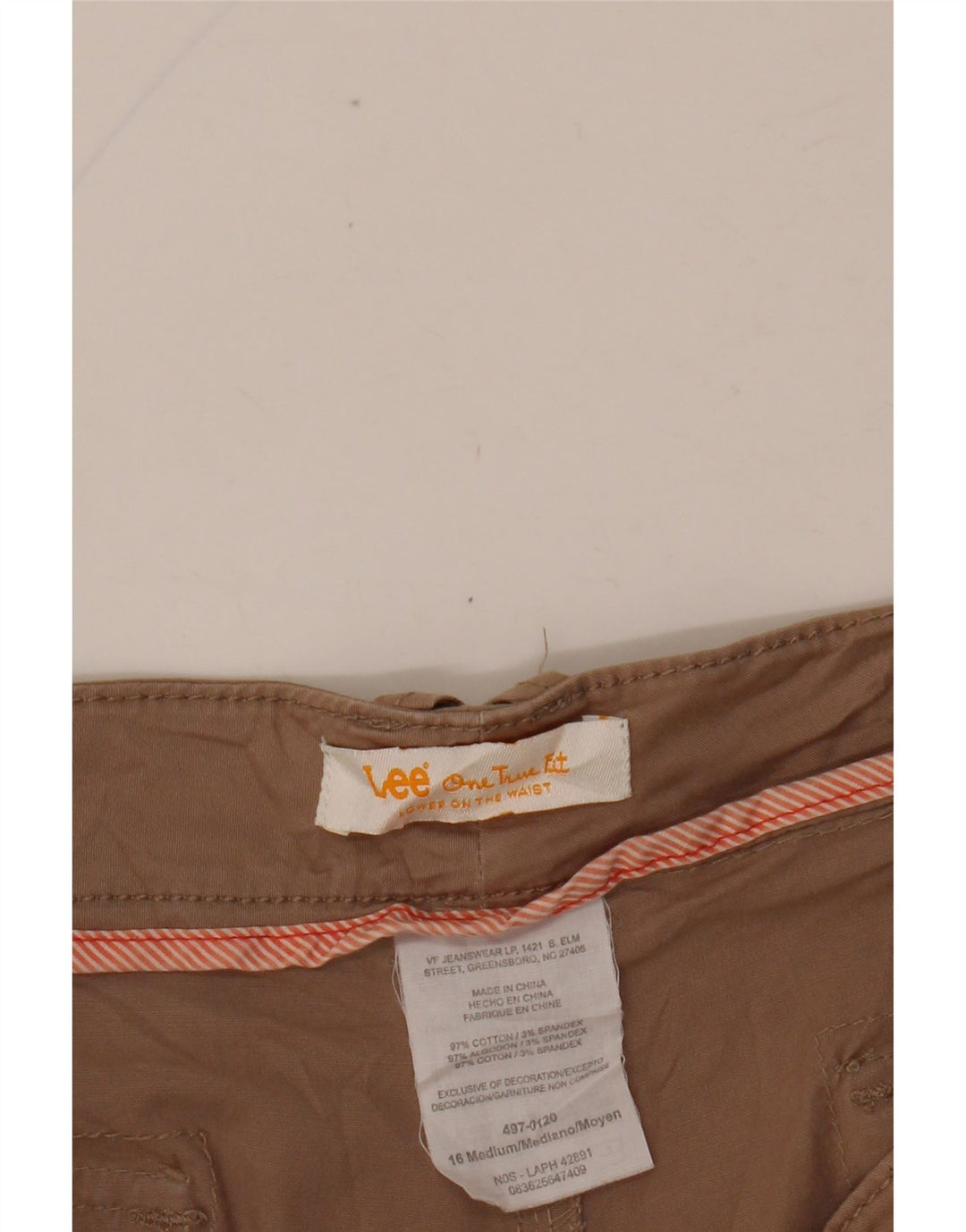 Pantaloni scurti chino LEE pentru femei US 16 2XL W38 maro bumbac
