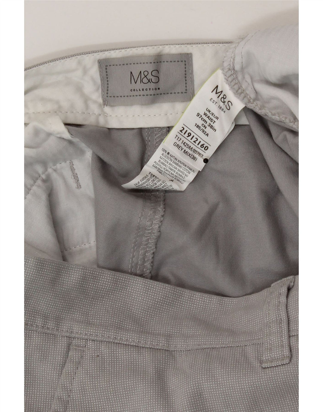 Pantaloni scurți chino pentru bărbați Marks & Spencer W38 XL bumbac gri
