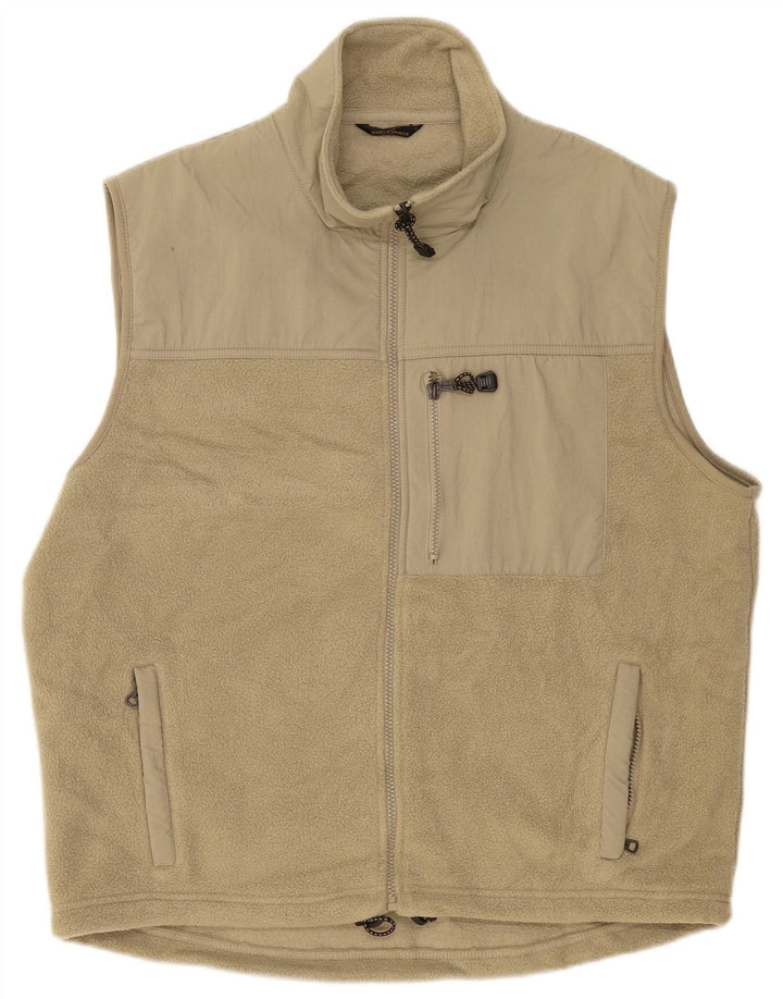 Gilet pentru bărbați Marks & Spencer din fleece UK 40, mare, bej, poliester