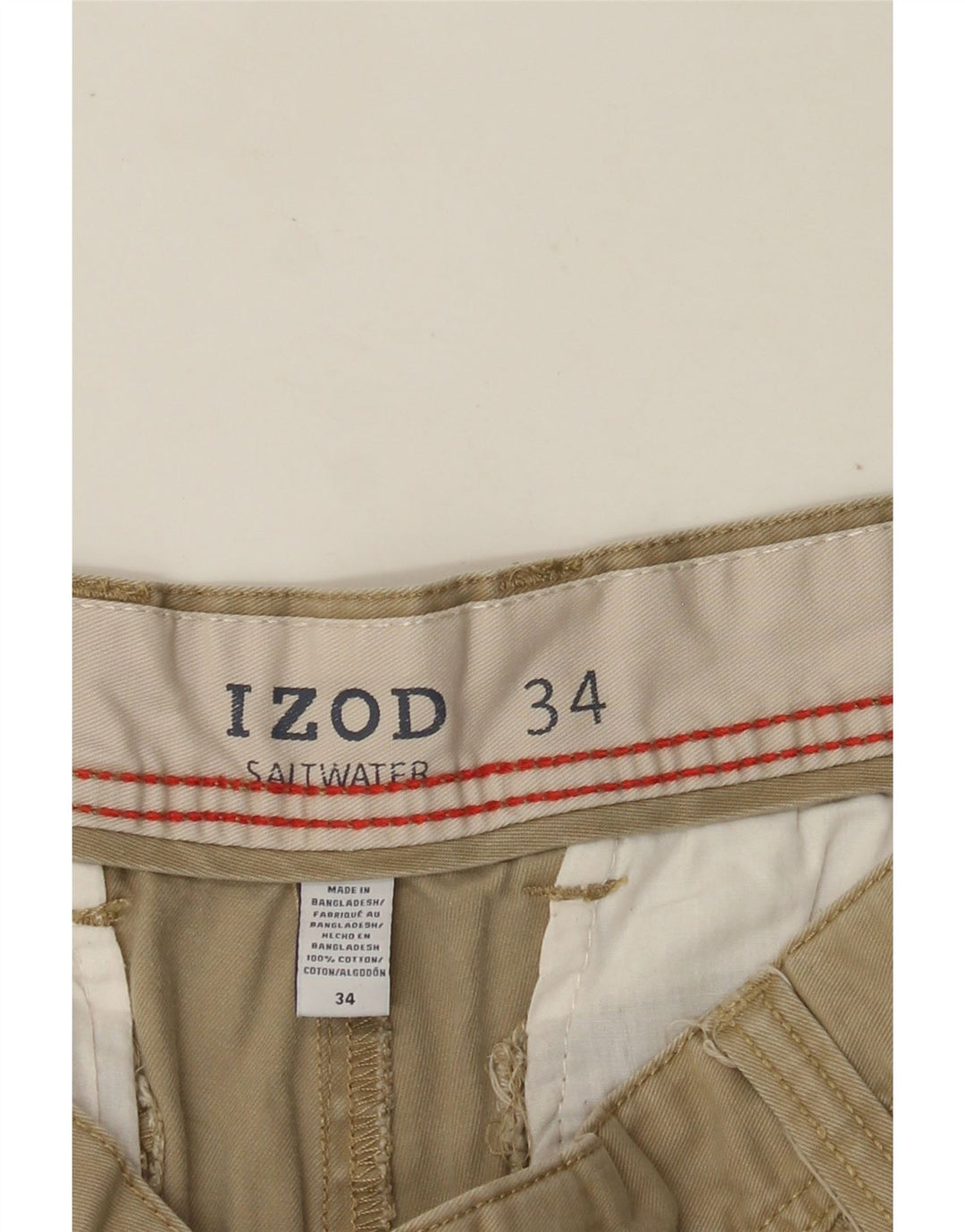 Pantaloni scurți cargo IZOD pentru bărbați cu apă sărată W34, bumbac mare, bej