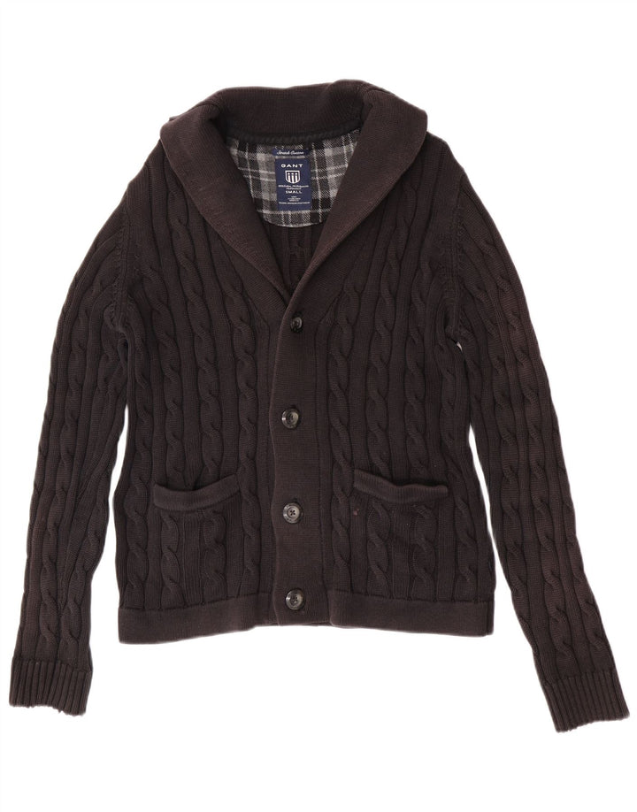Pulover cardigan pentru bărbați Gant, bumbac negru mic