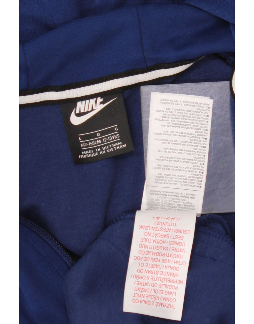 Pulover NIKE pentru băieți, cu fermoar, 12-13 ani, mare, bleumarin, color block