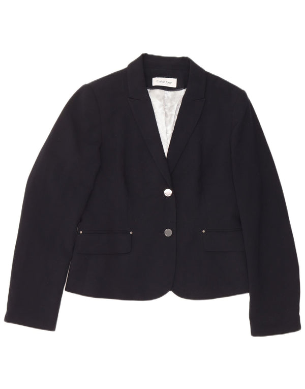 CALVIN KLEIN Jachetă Blazer pentru femei cu 2 nasturi UK 14 Medium Bleumarin