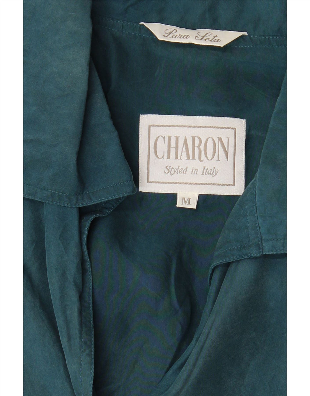 CHARON Womens Bomber Jacket UK 14 Medium Green Silk Vintage Charon and Second-Hand Charon from Messina Hembry 