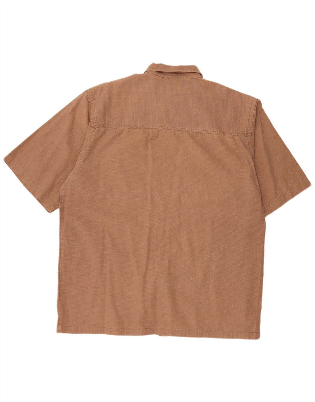 Cămașă cu mânecă scurtă pentru bărbați JEEP XL, bumbac cu carouri maro