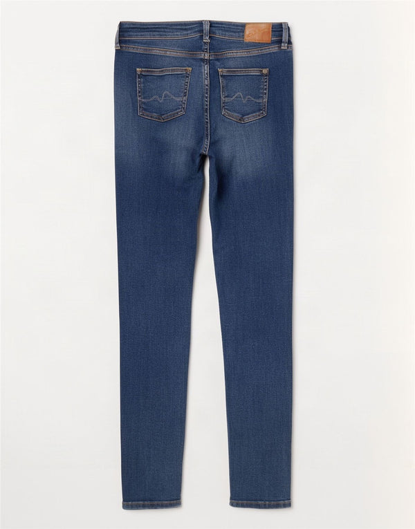 PEPE Jeans Womens Regular Waist Slim Fit Skinny W26 L30 Blue Bumbac