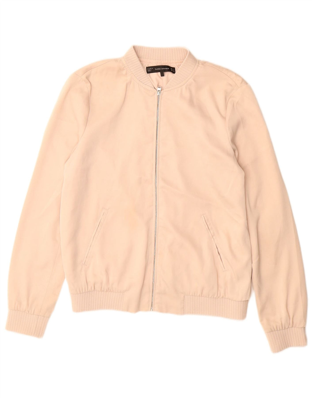 Bomber pentru femei Zara UK 10 Mic Bej Poliester
