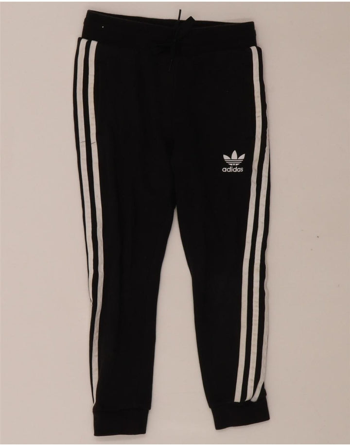 Pantaloni de trening ADIDAS baieti Joggeri 7-8 ani bumbac negru
