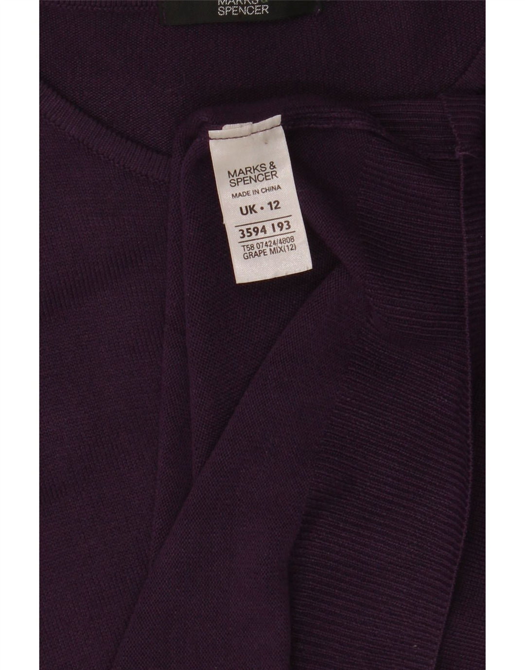 Pulover pentru femei Marks & Spencer cu decolteu cu barca UK 12 Mov mediu