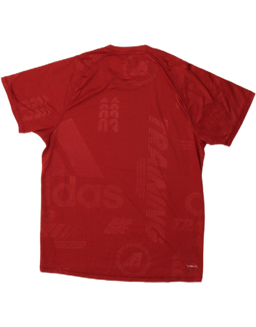 Tricou grafic ADIDAS Climalite pentru bărbați Top mare burgundă