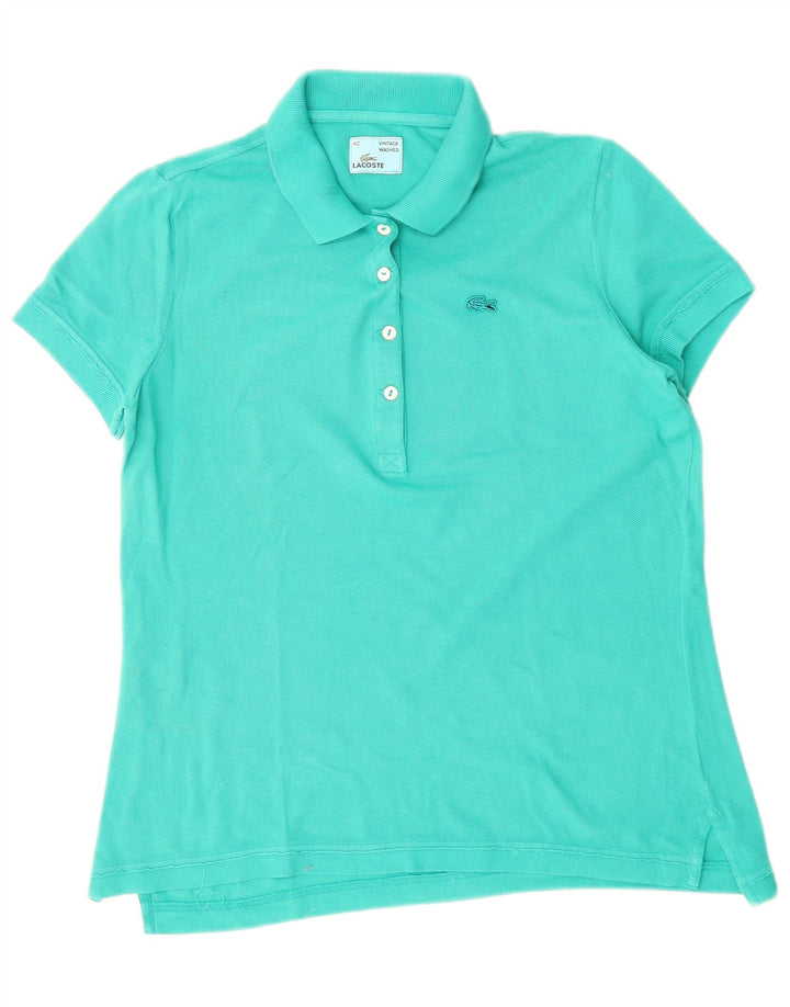Tricou polo LACOSTE pentru femei Mărimea 42 Bumbac turcoaz mare