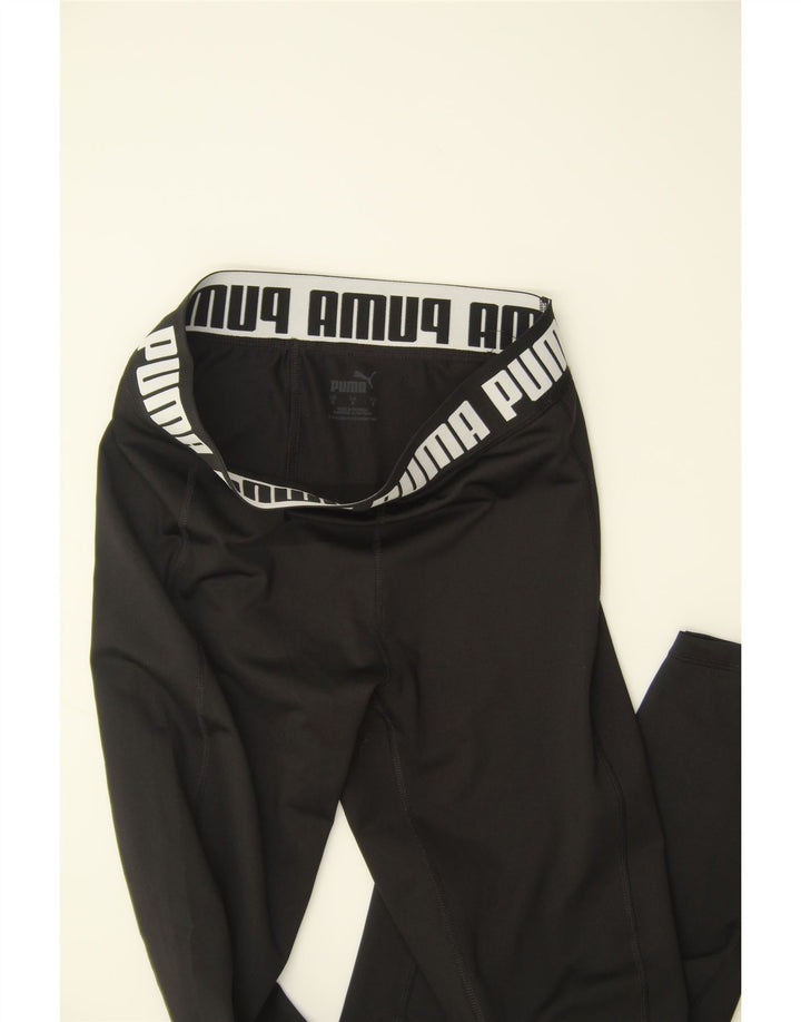 PUMA Womens Graphic Leggings UK 8 Small Black Polyester Vintage Puma and Second-Hand Puma from Messina Hembry 