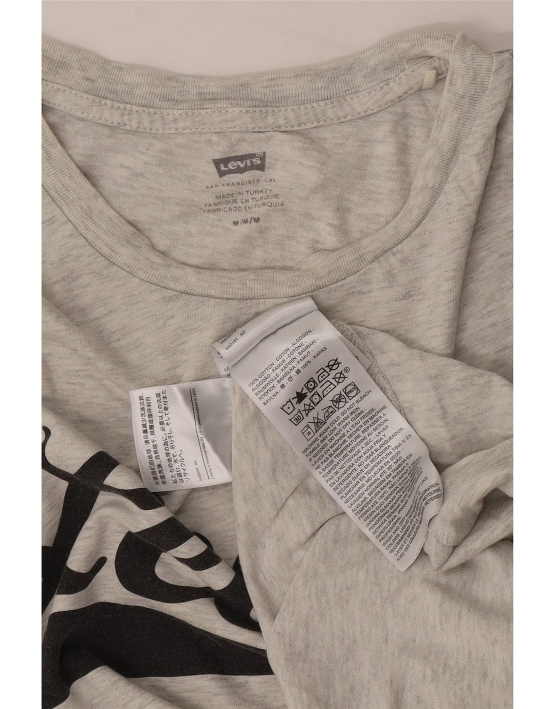 Tricou cu grafic Levi's pentru bărbați Top din bumbac cu pete gri mediu