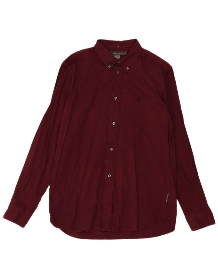 Cămașă pentru bărbați French Connection mare Burgundy