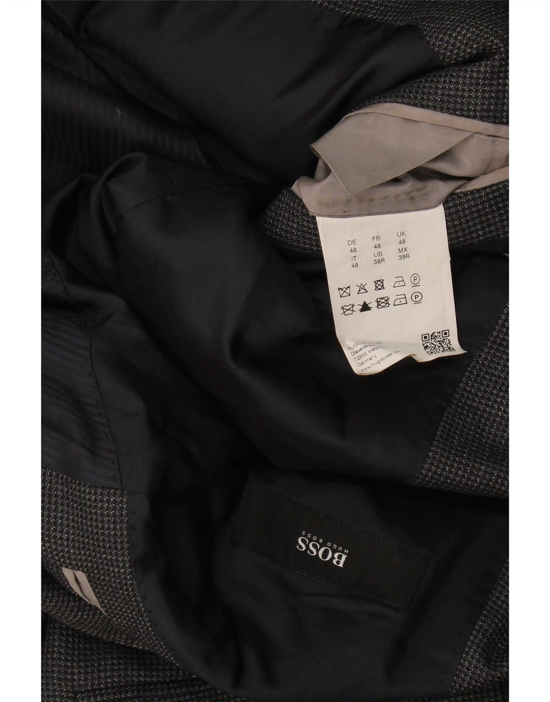 Blazer pentru bărbați Hugo Boss cu 2 nasturi EU 48 Lână gri mediu