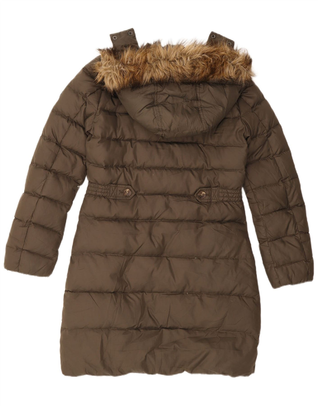 Palton căptușit cu glugă pentru femei Tommy Hilfiger UK 10 Poliester kaki mic