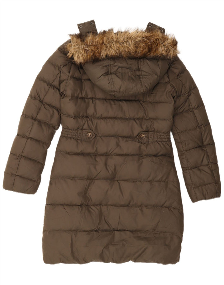 Palton căptușit cu glugă pentru femei Tommy Hilfiger UK 10 Poliester kaki mic