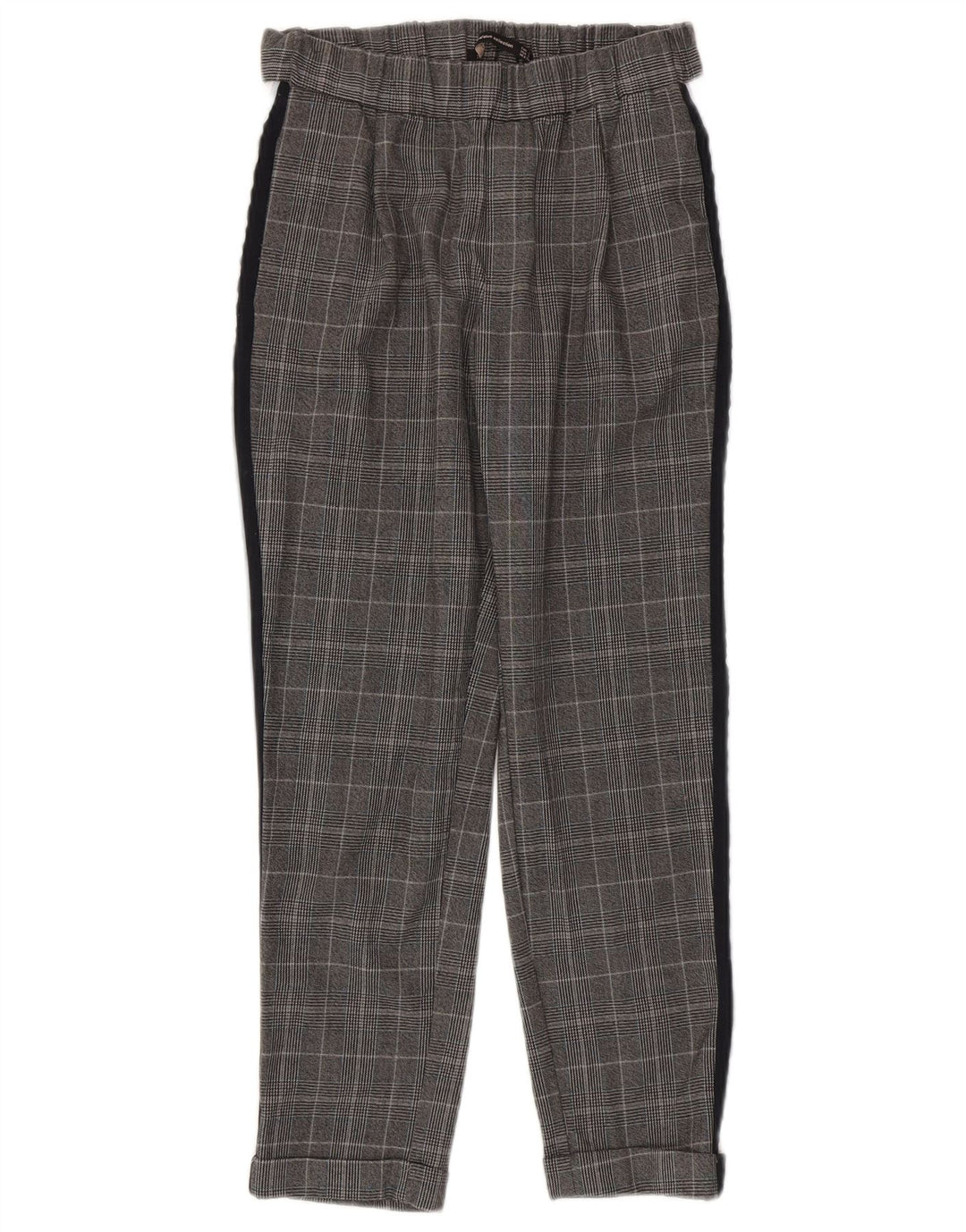 Pantaloni casual slim pentru femei Zara Mici L26 L24 Poliester cu carouri gri