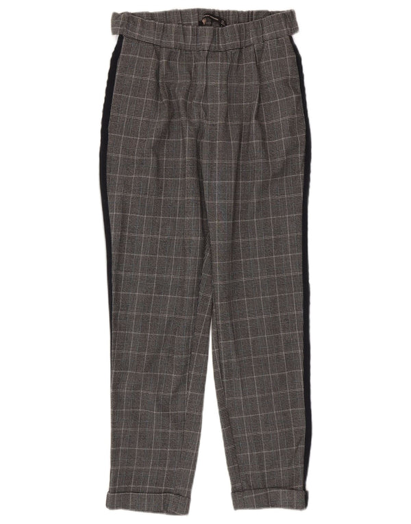 Pantaloni casual slim pentru femei Zara Mici L26 L24 Poliester cu carouri gri
