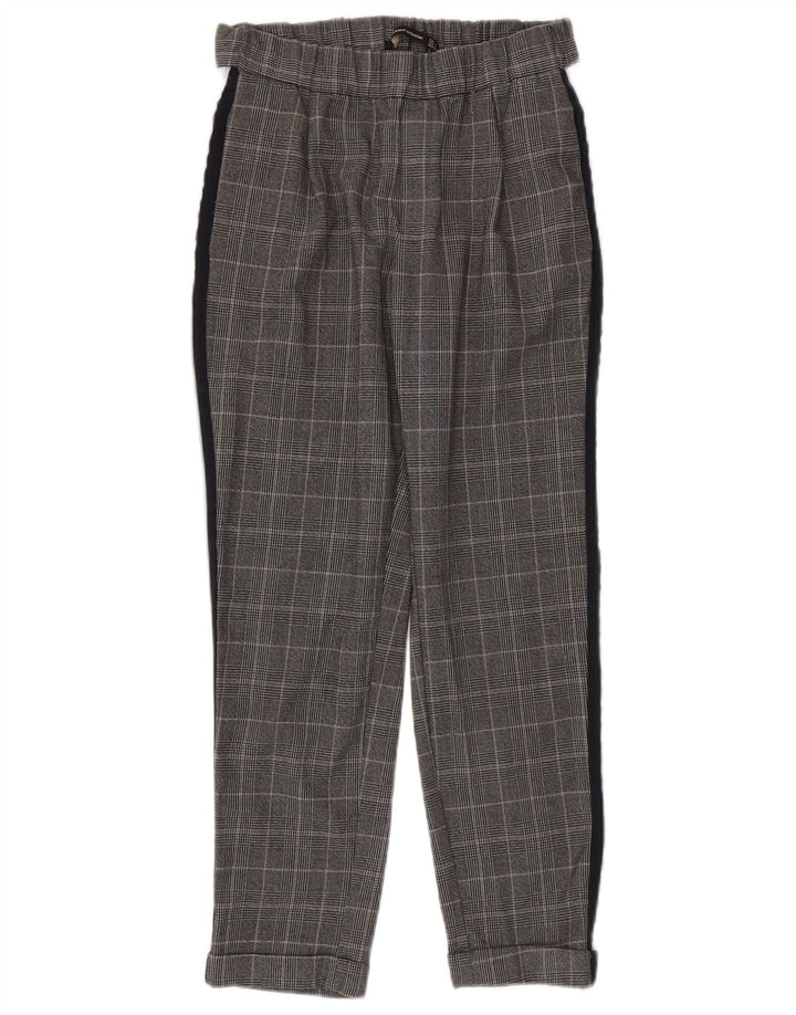 Pantaloni casual slim pentru femei Zara Mici L26 L24 Poliester cu carouri gri