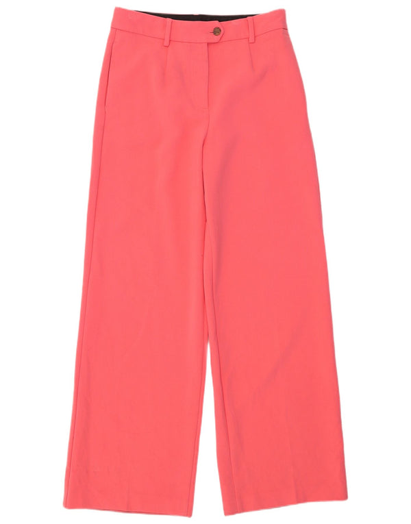 Marks & Spencer Womens High Waist Suit Trousers UK 12 Medium W30 L32 Pink