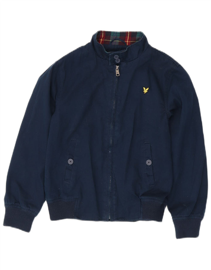 Jachetă bomber Lyle & Scott pentru băieți, 10-11 ani, bumbac bleumarin