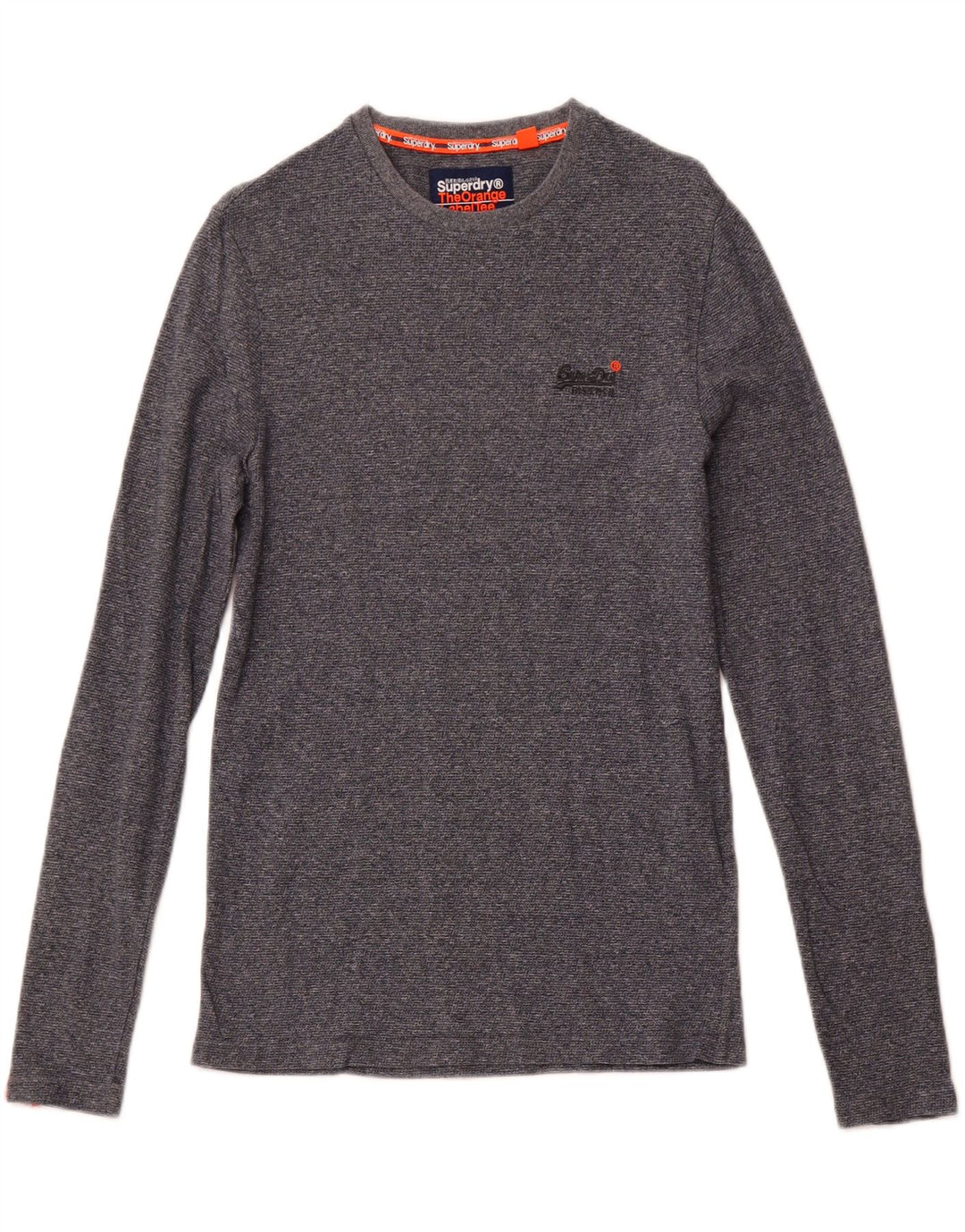 SUPERDRY Top pentru bărbați cu mânecă lungă, mic, albastru marine, bumbac cu pete