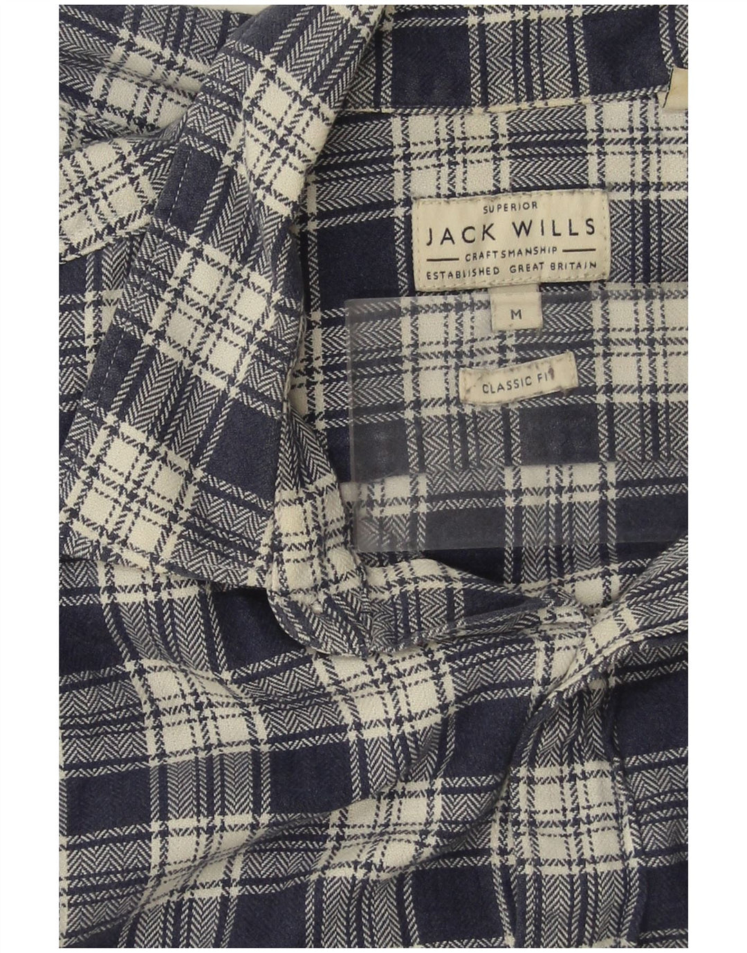 Cămașă de flanel pentru bărbați JACK WILLS, bumbac cu carouri, albastru marin mediu